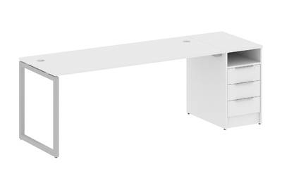 Письменный стол на О-образном м/к с опорной тумбой Metal system quattro 40x40 40БО.РС-СТП -1.5