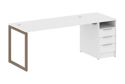 Письменный стол на О-образном м/к с опорной тумбой Metal system quattro 40x40 40БО.РС-СТП -1.4
