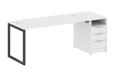 Письменный стол на О-образном м/к с опорной тумбой Metal system quattro 40x40 40БО.РС-СТП -1.4