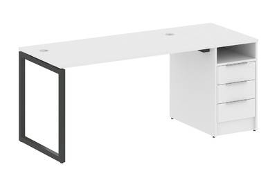 Письменный стол на О-образном м/к с опорной тумбой Metal system quattro 40x40 40БО.РС-СТП -1.3