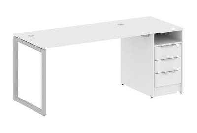 Письменный стол на О-образном м/к с опорной тумбой Metal system quattro 40x40 40БО.РС-СТП -1.3