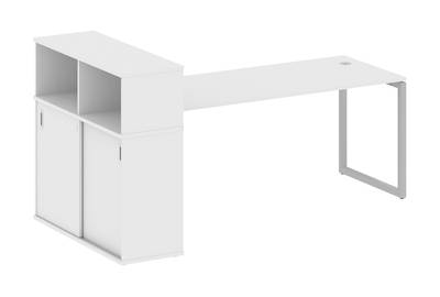 Письменный стол на О-образном м/к с опорным шкафом-купе Metal system quattro 40x40 40БО.РС-СШК-3.5