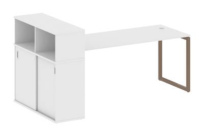 Письменный стол на О-образном м/к с опорным шкафом-купе Metal system quattro 40x40 40БО.РС-СШК-3.5