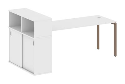 Письменный стол на П-образном м/к с опорным шкафом-купе Metal system quattro 40x40 40БП.РС-СШК-3.5