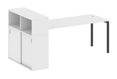 Письменный стол на П-образном м/к с опорным шкафом-купе Metal system quattro 40x40 40БП.РС-СШК-3.5