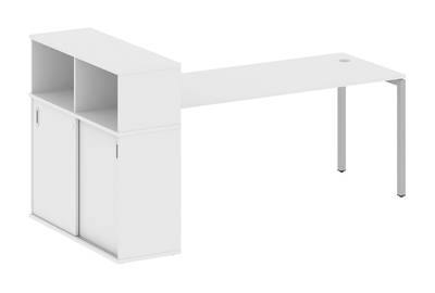 Письменный стол на П-образном м/к с опорным шкафом-купе Metal system quattro 40x40 40БП.РС-СШК-3.5