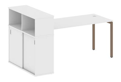 Письменный стол на П-образном м/к с опорным шкафом-купе Metal system quattro 40x40 40БП.РС-СШК-3.4
