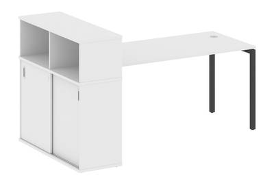 Письменный стол на П-образном м/к с опорным шкафом-купе Metal system quattro 40x40 40БП.РС-СШК-3.4