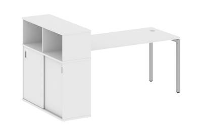 Письменный стол на П-образном м/к с опорным шкафом-купе Metal system quattro 40x40 40БП.РС-СШК-3.4