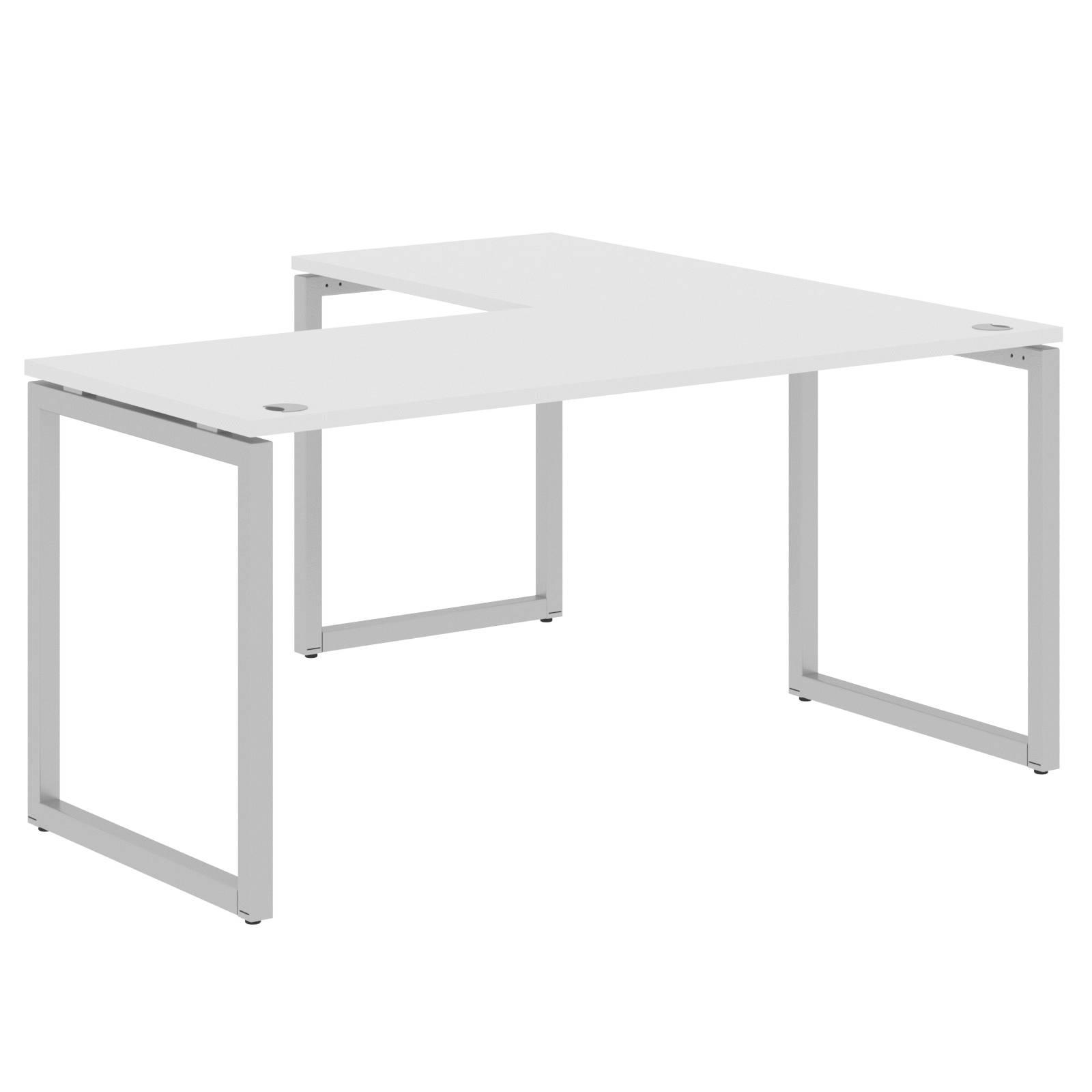 Стол угловой XQCT 1615 Белый/Алюминий 1600х1500х750