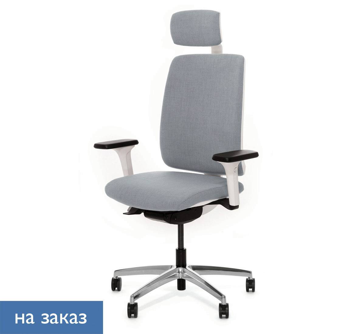 DION W Кресло,синх, 1D,подг,ал СЕРЫЙ/БЕЛЫЙ/АЛЮМ