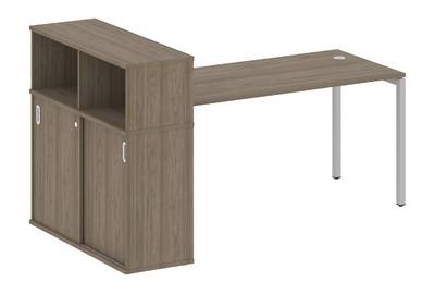 Письменный стол на П-образном м/к с опорным шкафом-купе Metal system quattro 40x40 40БП.РС-СШК-3.4