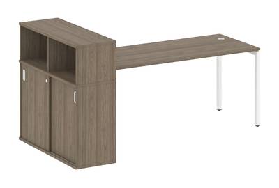Письменный стол на П-образном м/к с опорным шкафом-купе Metal system quattro 40x40 40БП.РС-СШК-3.5
