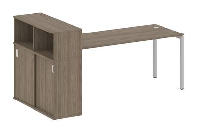 Письменный стол на П-образном м/к с опорным шкафом-купе Metal system quattro 40x40 40БП.РС-СШК-3.5