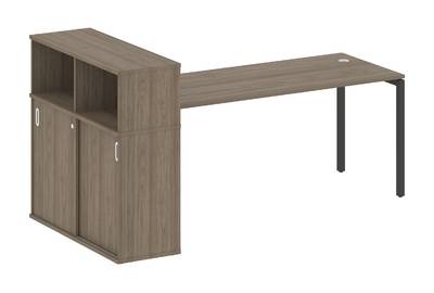 Письменный стол на П-образном м/к с опорным шкафом-купе Metal system quattro 40x40 40БП.РС-СШК-3.5