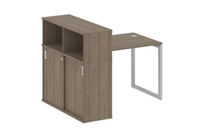 Письменный стол на О-образном м/к с опорным шкафом-купе Metal system quattro 40x40 40БО.РС-СШК-3.1