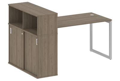 Письменный стол на О-образном м/к с опорным шкафом-купе Metal system quattro 40x40 40БО.РС-СШК-3.3