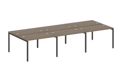 Бенч-стол на 6 раб.мест на П-образном м/к Metal system quattro 40x40 40БП.СМ-6.2