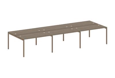 Бенч-стол на 6 раб.мест на П-образном м/к Metal system quattro 40x40 40БП.СМ-6.3