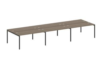 Бенч-стол на 6 раб.мест на П-образном м/к Metal system quattro 40x40 40БП.СМ-6.4