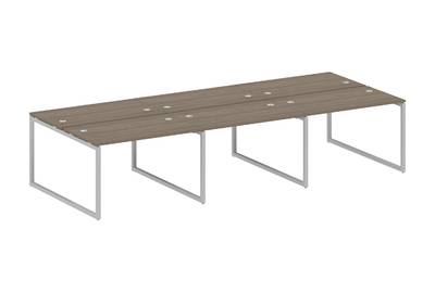Бенч-стол на 6 раб.мест на О-образном м/к Metal system quattro 40x40 40БО.СМ-6.2