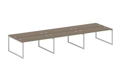 Бенч-стол на 6 раб.мест на О-образном м/к Metal system quattro 40x40 40БО.СМ-6.4