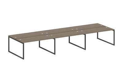 Бенч-стол на 6 раб.мест на О-образном м/к Metal system quattro 40x40 40БО.СМ-6.4