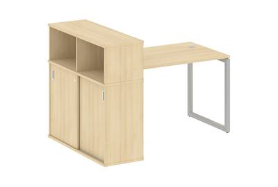 Письменный стол на О-образном м/к с опорным шкафом-купе Metal system quattro 40x40 40БО.РС-СШК-3.2
