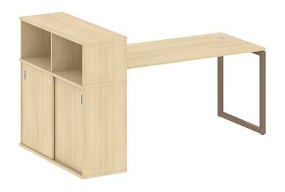 Письменный стол на О-образном м/к с опорным шкафом-купе Metal system quattro 40x40 40БО.РС-СШК-3.4