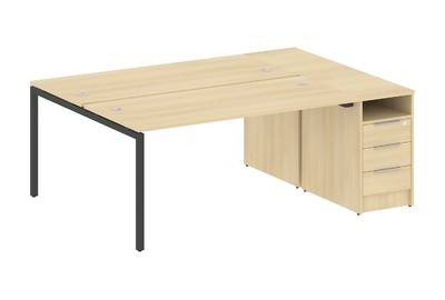Бенч-стол на П-образном м/к с опорной тумбой Metal system quattro 40x40 40БП.РС-СТП-2.4