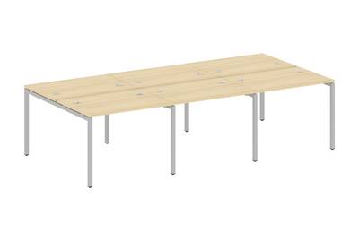 Бенч-стол на 6 раб.мест на П-образном м/к Metal system quattro 40x40 40БП.СМ-6.1