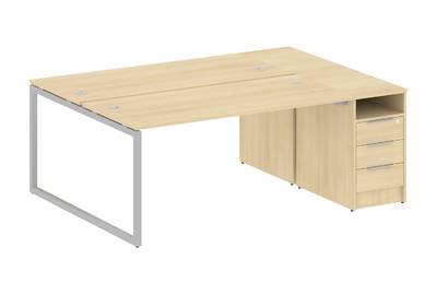 Бенч-стол на О-образном м/к с опорной тумбой Metal system quattro 40x40 40БО.РС-СТП-2.4
