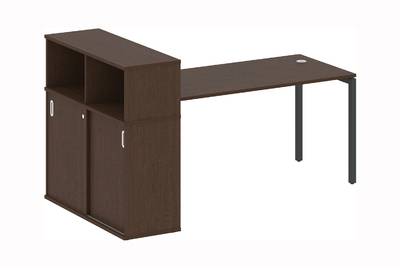 Письменный стол на П-образном м/к с опорным шкафом-купе Metal system quattro 40x40 40БП.РС-СШК-3.4