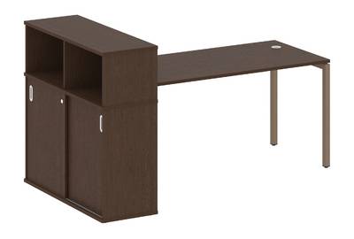 Письменный стол на П-образном м/к с опорным шкафом-купе Metal system quattro 40x40 40БП.РС-СШК-3.4