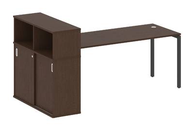 Письменный стол на П-образном м/к с опорным шкафом-купе Metal system quattro 40x40 40БП.РС-СШК-3.5