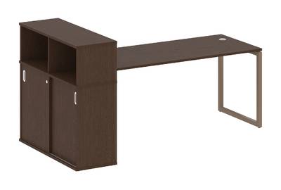 Письменный стол на О-образном м/к с опорным шкафом-купе Metal system quattro 40x40 40БО.РС-СШК-3.5