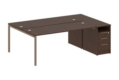 Бенч-стол на П-образном м/к с опорной тумбой Metal system quattro 40x40 40БП.РС-СТП-2.5