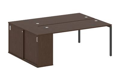 Бенч-стол на П-образном м/к с опорным шкафом-купе Metal system quattro 40x40 40БП.РС-СШК-1.4