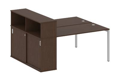Бенч-стол на П-образном м/к с опорным шкафом-купе Metal system quattro 40x40 40БП.РС-СШК-2.3