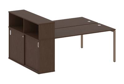 Бенч-стол на П-образном м/к с опорным шкафом-купе Metal system quattro 40x40 40БП.РС-СШК-2.4