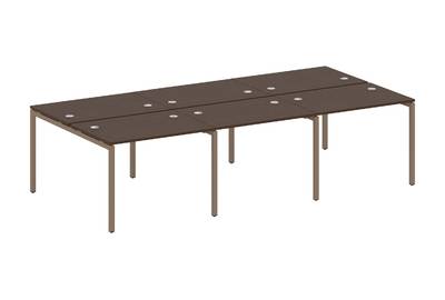 Бенч-стол на 6 раб.мест на П-образном м/к Metal system quattro 40x40 40БП.СМ-6.1