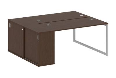 Бенч-стол на О-образном м/к с опорным шкафом-купе Metal system quattro 40x40 40БО.РС-СШК-1.3