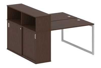 Бенч-стол на О-образном м/к с опорным шкафом-купе Metal system quattro 40x40 40БО.РС-СШК-2.2