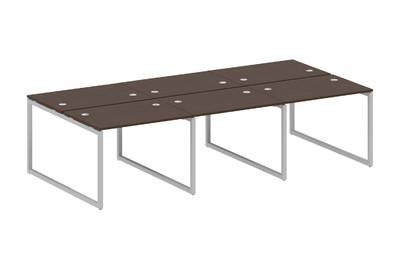 Бенч-стол на 6 раб.мест на О-образном м/к Metal system quattro 40x40 40БО.СМ-6.1