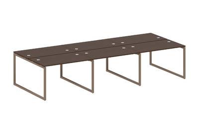 Бенч-стол на 6 раб.мест на О-образном м/к Metal system quattro 40x40 40БО.СМ-6.2