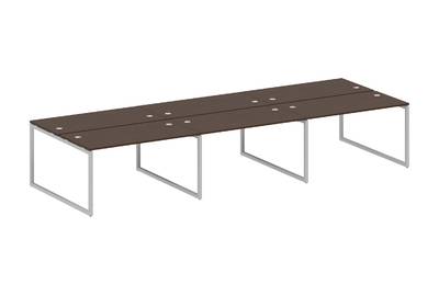 Бенч-стол на 6 раб.мест на О-образном м/к Metal system quattro 40x40 40БО.СМ-6.3