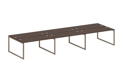 Бенч-стол на 6 раб.мест на О-образном м/к Metal system quattro 40x40 40БО.СМ-6.4