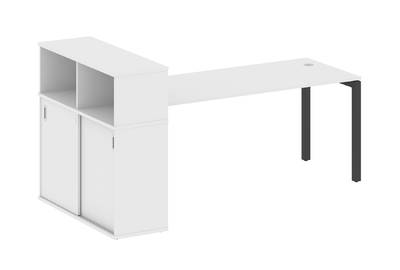 Письменный стол на П-образном м/к с опорным шкафом-купе Metal system quattro 50x50 50БП.РС-СШК-3.5