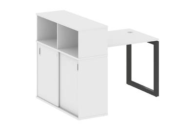 Письменный стол на О-образном м/к с опорным шкафом-купе Metal system quattro 50x50 50БО.РС-СШК-3.1