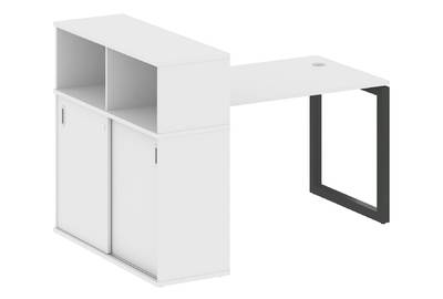 Письменный стол на О-образном м/к с опорным шкафом-купе Metal system quattro 50x50 50БО.РС-СШК-3.2